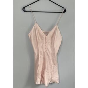 Vintage Lingerie 1970s Val Mode Pink Frilly Button Teddie Romper Size M USA